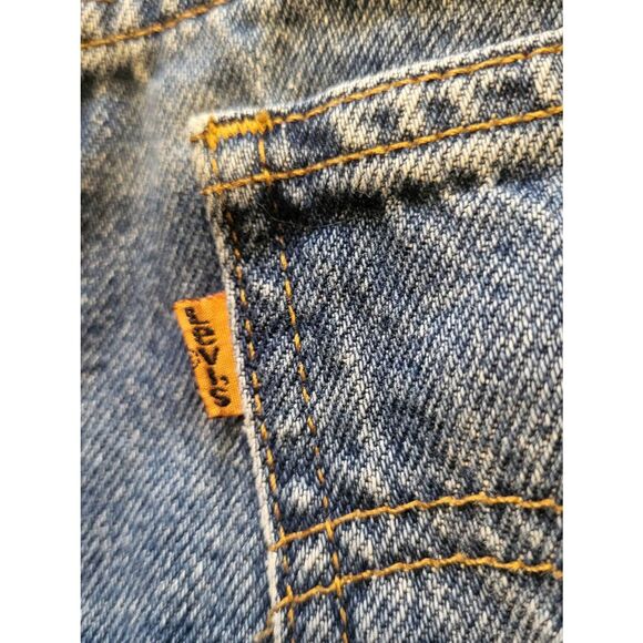 Vintage 1994 Levi's Shorts Women's 25 Blue Relaxed Fit Baggy 950 Orange Tab - Picture 5 of 6